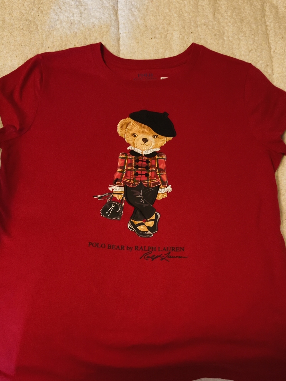 Ralph Lauren Kids Polo Bear Graphic Tee in Red
